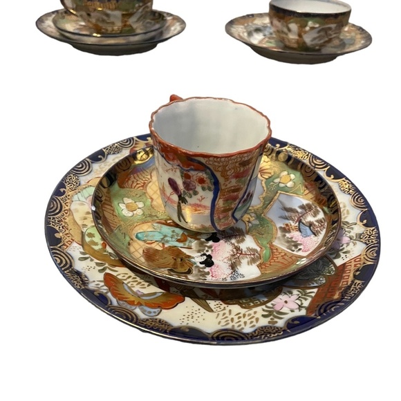 Vintage Japanese Chocolate Cup Geisha Girl Teacup and Saucer Bone China Japan - Picture 7 of 16